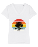 Sunset Coffee Tricou mânecă scurtă guler V Damă Evoker
