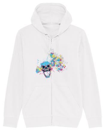 Watercolor Skull White