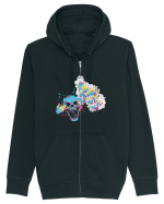 Watercolor Skull Hanorac cu fermoar Unisex Connector