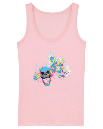 Watercolor Skull Cotton Pink