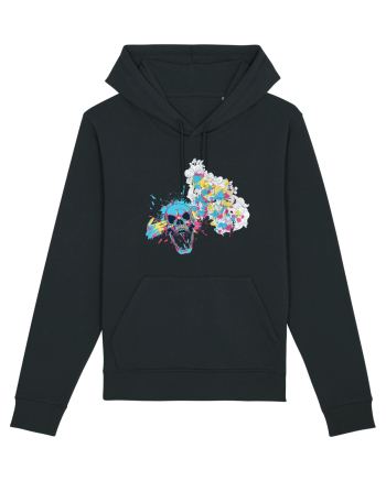 Watercolor Skull Black