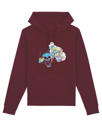 Watercolor Skull Burgundy
