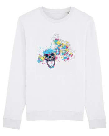 Watercolor Skull White