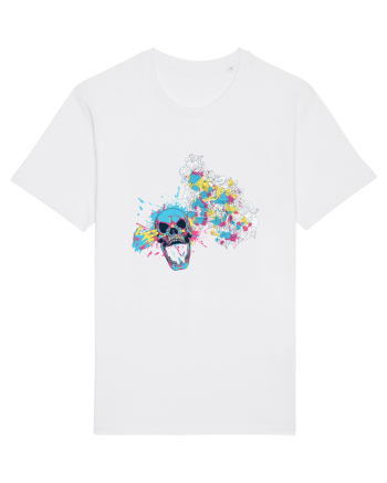 Watercolor Skull White