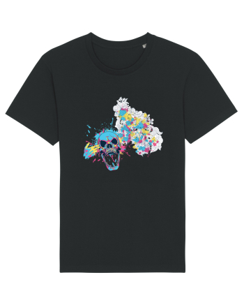 Watercolor Skull Black