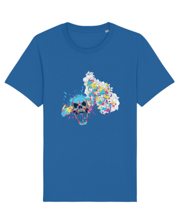 Watercolor Skull Royal Blue