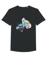 Watercolor Skull Tricou mânecă scurtă guler larg Bărbat Skater