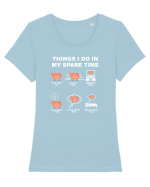 PIGS Tricou mânecă scurtă guler larg fitted Damă Expresser