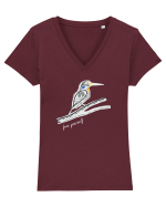 Bird Tricou mânecă scurtă guler V Damă Evoker