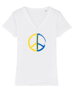 Peace! Tricou mânecă scurtă guler V Damă Evoker