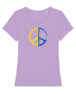 Peace! Tricou mânecă scurtă guler larg fitted Damă Expresser