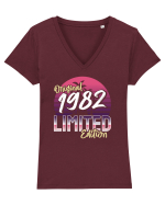 Synthwave  1982 original limited edition Tricou mânecă scurtă guler V Damă Evoker