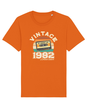 Vintage 1982 retro sunset casette Bright Orange