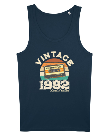 Vintage 1982 retro sunset casette Navy