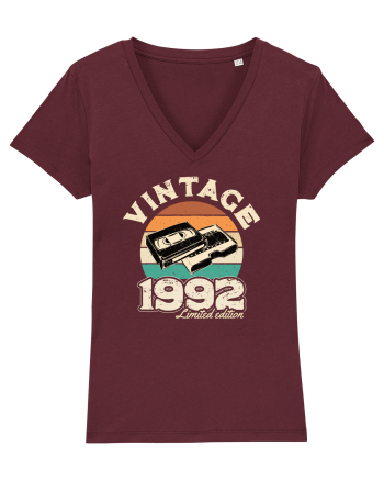 Vintage 1992 retro sunset videotape Burgundy