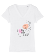 Be Real Not Perfect Tricou mânecă scurtă guler V Damă Evoker