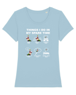 WINE Tricou mânecă scurtă guler larg fitted Damă Expresser