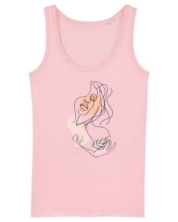 Abstract Girl Portrait Cotton Pink