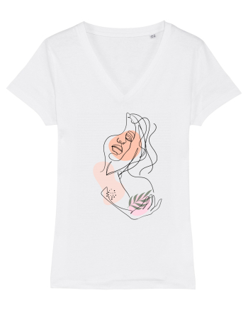 Abstract Girl Portrait White