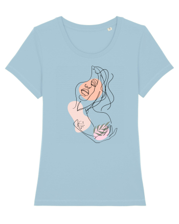 Abstract Girl Portrait Sky Blue