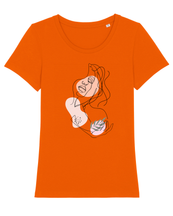 Abstract Girl Portrait Bright Orange