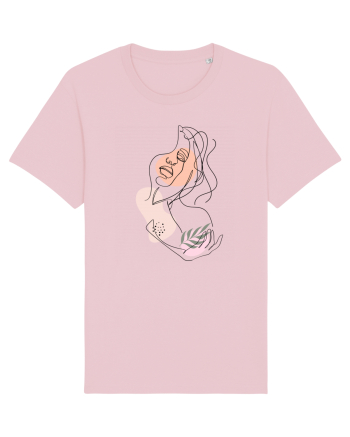 Abstract Girl Portrait Cotton Pink