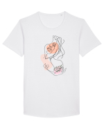 Abstract Girl Portrait Tricou mânecă scurtă guler larg Bărbat Skater