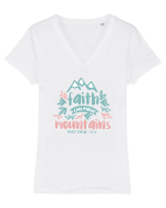 Faith can move mountains Tricou mânecă scurtă guler V Damă Evoker