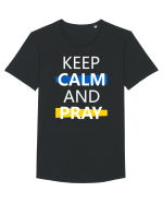 Keep Calm And Pray Tricou mânecă scurtă guler larg Bărbat Skater