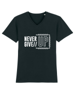 Never Give Up Tricou mânecă scurtă guler V Bărbat Presenter