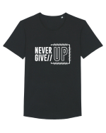 Never Give Up Tricou mânecă scurtă guler larg Bărbat Skater