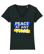 Peace At Any Time Stop War Tricou mânecă scurtă guler V Damă Evoker