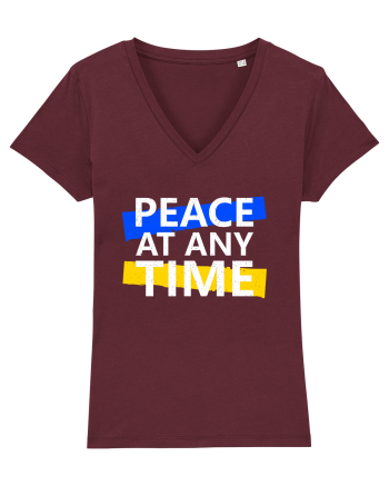 Peace At Any Time Stop War Burgundy