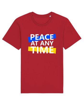 Peace At Any Time Stop War Red