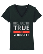 Stay True To Yourself Tricou mânecă scurtă guler V Damă Evoker