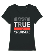 Stay True To Yourself Tricou mânecă scurtă guler larg fitted Damă Expresser