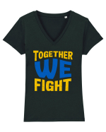 Together We Fight Stop War Tricou mânecă scurtă guler V Damă Evoker
