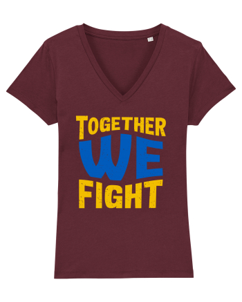 Together We Fight Stop War Burgundy