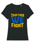 Together We Fight Stop War Tricou mânecă scurtă guler larg fitted Damă Expresser