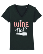 Wine Not? Tricou mânecă scurtă guler V Damă Evoker