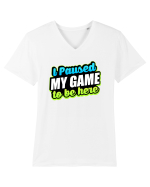 I paused my game to be here Tricou mânecă scurtă guler V Bărbat Presenter