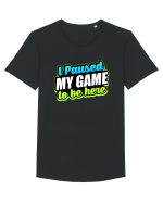 I paused my game to be here Tricou mânecă scurtă guler larg Bărbat Skater