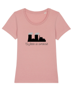 Cu fetele la combinat Tricou mânecă scurtă guler larg fitted Damă Expresser