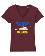 Tanks in Ukraine Tricou mânecă scurtă guler V Damă Evoker