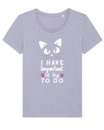 I have Important Cat Stuff To Do Tricou mânecă scurtă guler larg fitted Damă Expresser