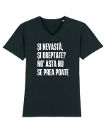 Tricou personalizat Și nevastă, și dreptate? Tricou mânecă scurtă guler V Bărbat Presenter