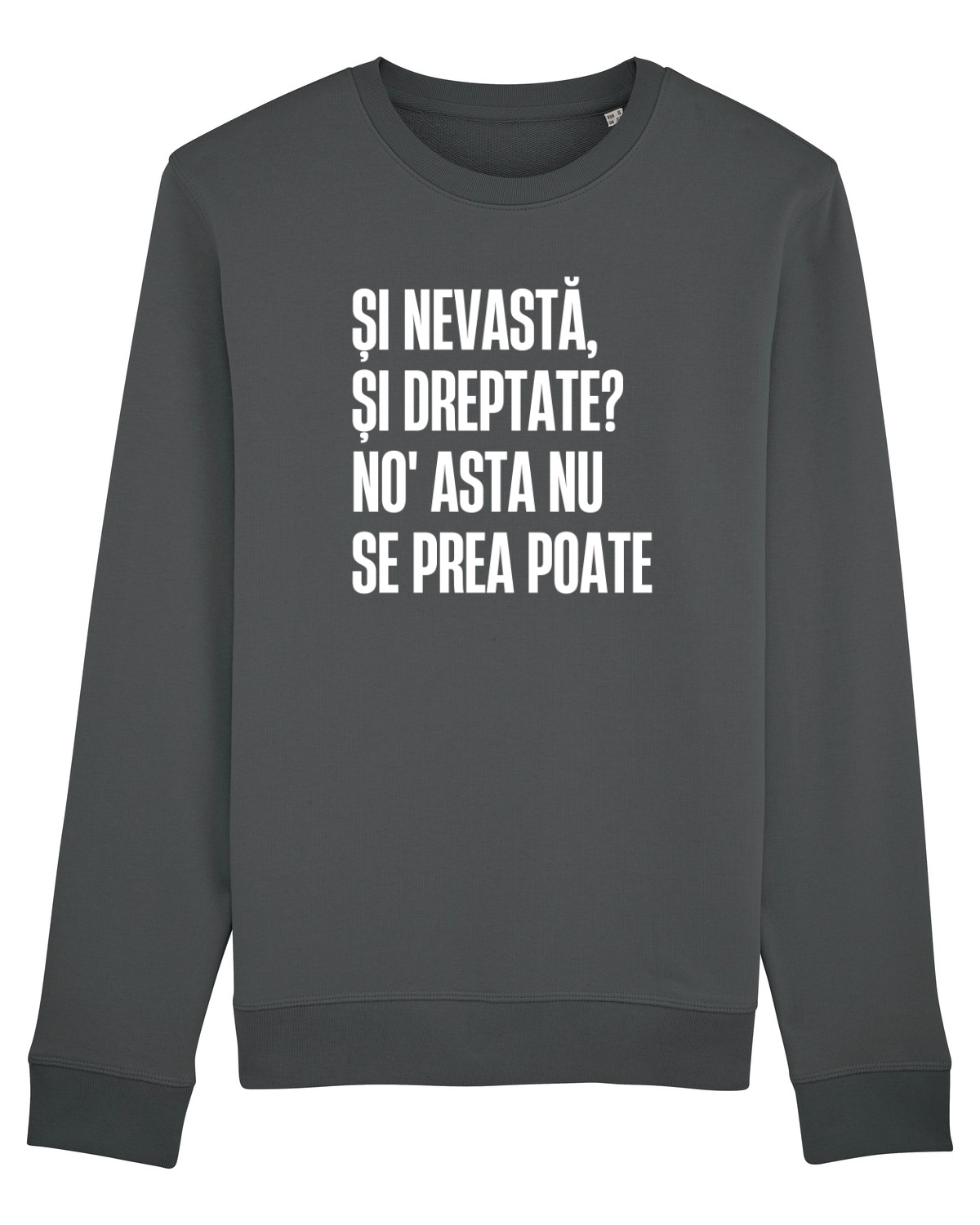 Bluză mânecă lungă Unisex Rise Anthracite