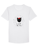 C'est La Vie Tricou mânecă scurtă guler larg Bărbat Skater