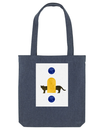 Contemporary Cat Art Midnight Blue