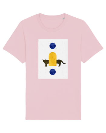 Contemporary Cat Art Cotton Pink